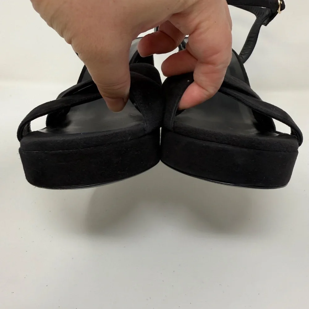 New Stuart Weitzman Dayna Suede Crisscross Platform Sandals Sz US 10